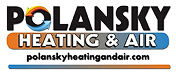 Logo for Polansky Heating & Air with website polanskyheatingandair.com displayed below the company name.